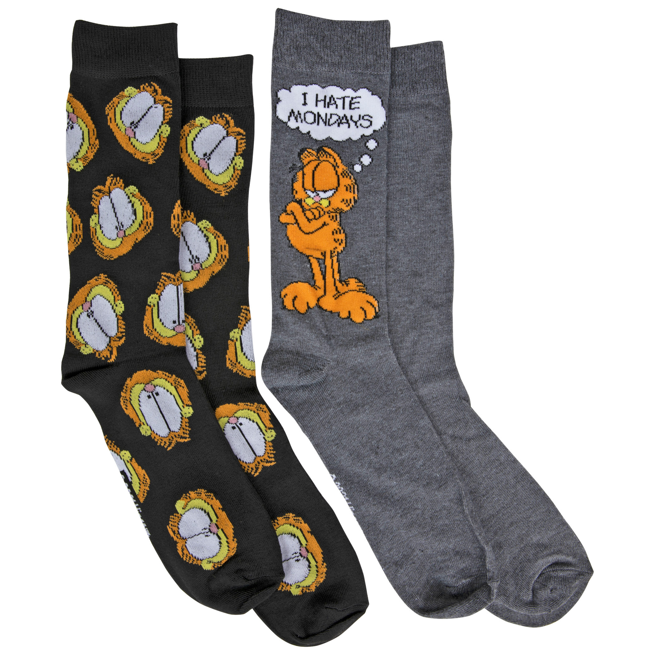 Garfield I Hate Mondays and Faces All Over 2-Pack Crew Socks